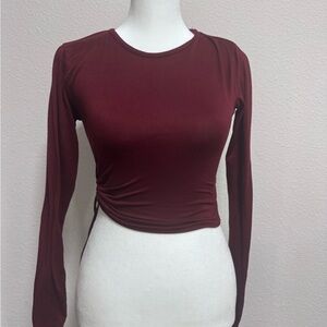 Forever 21 Women's Burgundy Long Sleeve Top Size Small